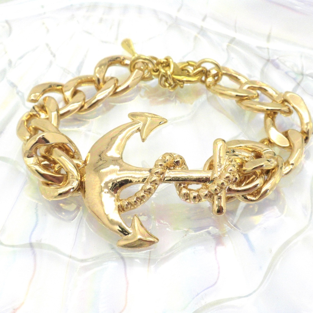 Sea Anchor Gold Magnetic Bracelet